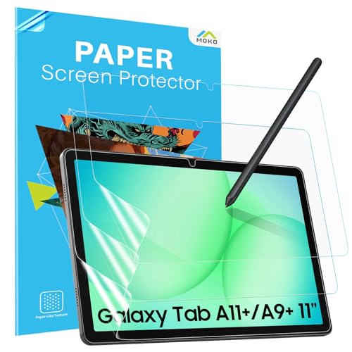 MoKo 3 Pack Papiergefühl Displayschutzfolie für 11 Zoll Samsung Galaxy Tab A11 Plus/A11+ 2025, Matt Anti-Glare PET Folie, Blasenfrei, Hüllenfreundlich für Samsung Tab A9 Plus/A9+ Tablet