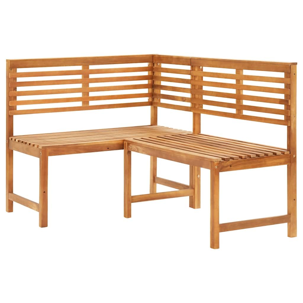 Item-Garden - Banco esquinero de 140 cm de madera maciza de acacia, asientos al aire libre, bancos al aire libre