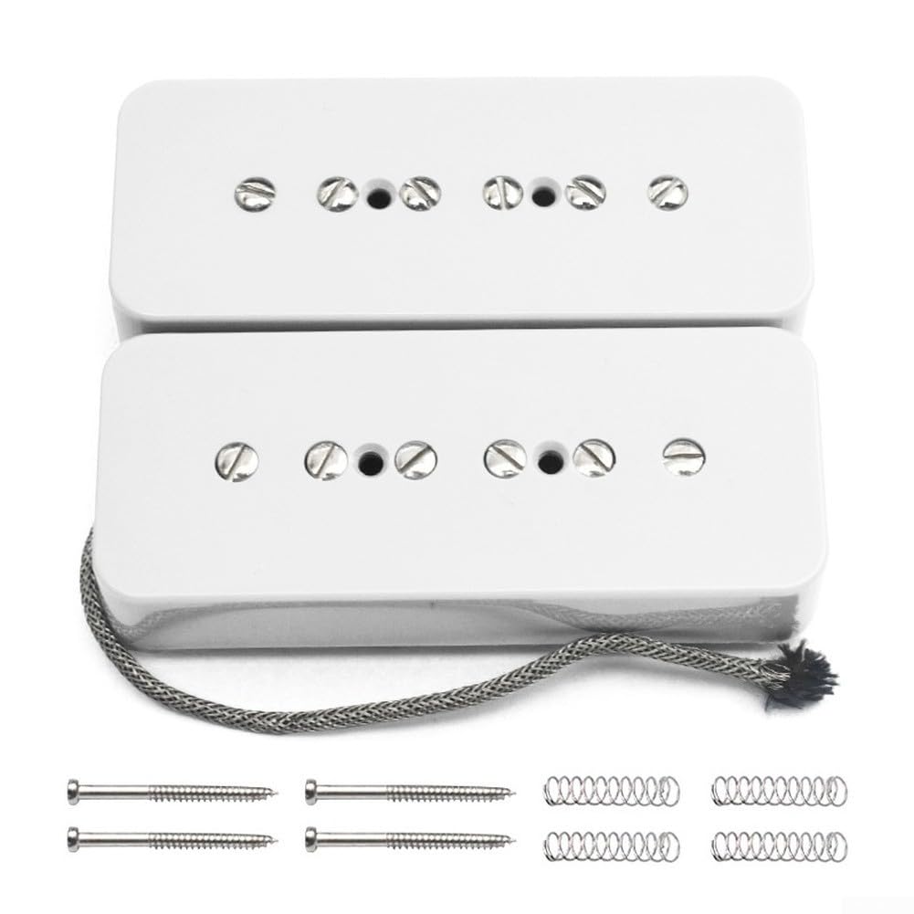 Alnico 2 P90 przetwornik do gitary elektrycznej, mostek, szyja, czarny, biały, ciepłe odcienie (czarny kołnierz gitarowy)