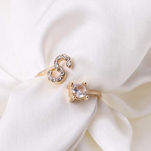 Bague lettre Q initiale or pour cadeau de mariage couple