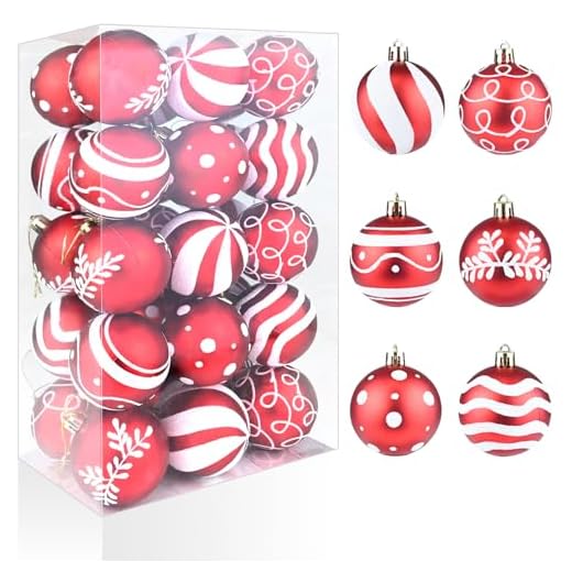 30+ Red and White Christmas Decor Ideas 2 30ct Christmas Balls Ornaments - 2.36’’ Red and White Christmas Ball Ornaments, Shatterproof Christmas Balls Ornaments for Christmas Tree, Hanging Ornaments for Xmas Trees Holiday Party