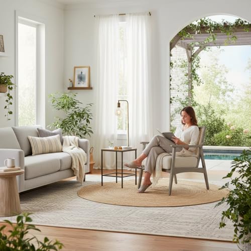 Image of APRODZ Mango Wood Arm Chair for Living Room with Cane Back & Wooden Armrest | Solid Wood Chair for Home Use Bedroom Dining Drawing Room and Balcony | Solid Wood Accent Chair, Grey Finish