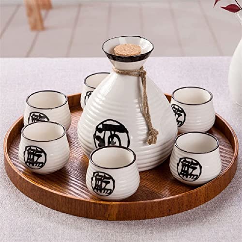 YIRENZUI Sake Wineware Ceramic Wine Glass Set Household Retro Small Wine Glass Liquor Dispenser Warmer Wine Pot Small Wine Cup,Most Ideal Choice
