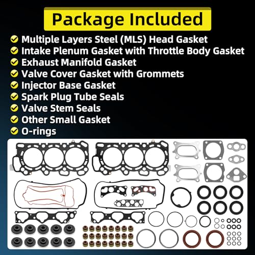 Image of HS26509PT 3.5 Cylinder Head Gasket Set for Honda Accord Odyssey 2008-2017 Pilot Ridgeline 2009-2014 Crosstour 2012-2015, for Acura RDX TL TSX 2010-2013 3.5L V6 SOHC Engine Head Gasket Kit