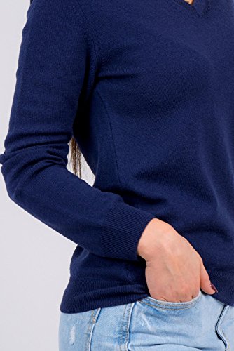Women's Cashmere Soft Merino Wool V-Neck Sweater Pullover Top4