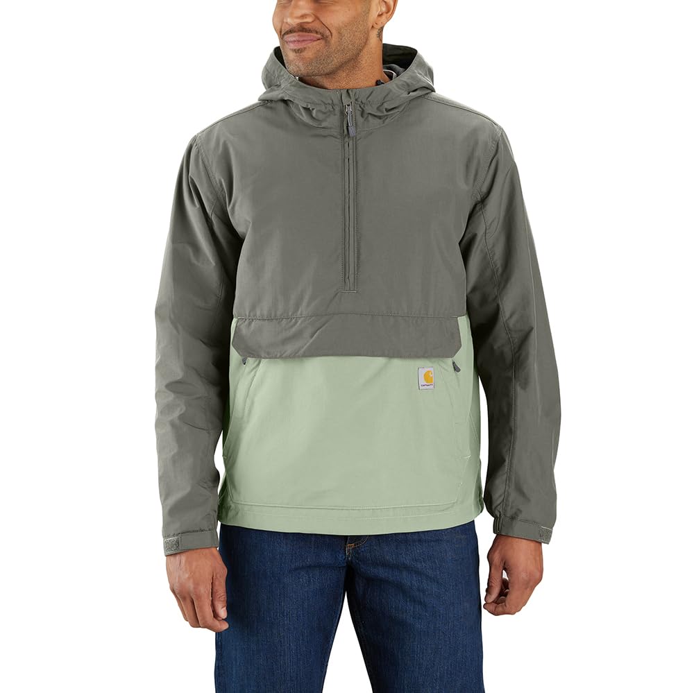 Carhartt Men Lightweight Jacket Lightweight Packable Anorak, Color:tender green/dusty olive, Size:XL