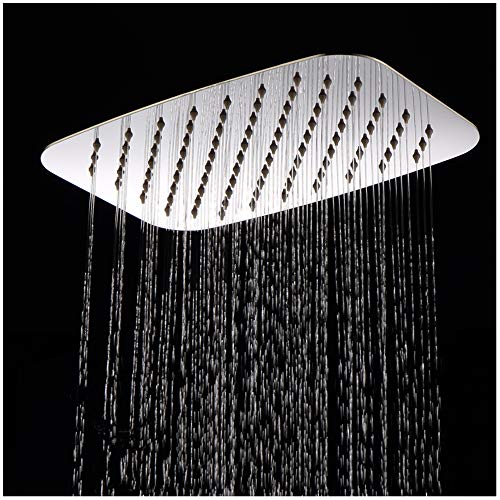 Regendusche Rechteckig 300x200mm, 304 Edelstahl und Umweltfreundlich Silikon-Düse Regenduschkopf mit Drehgelenk, Duschbrause mit