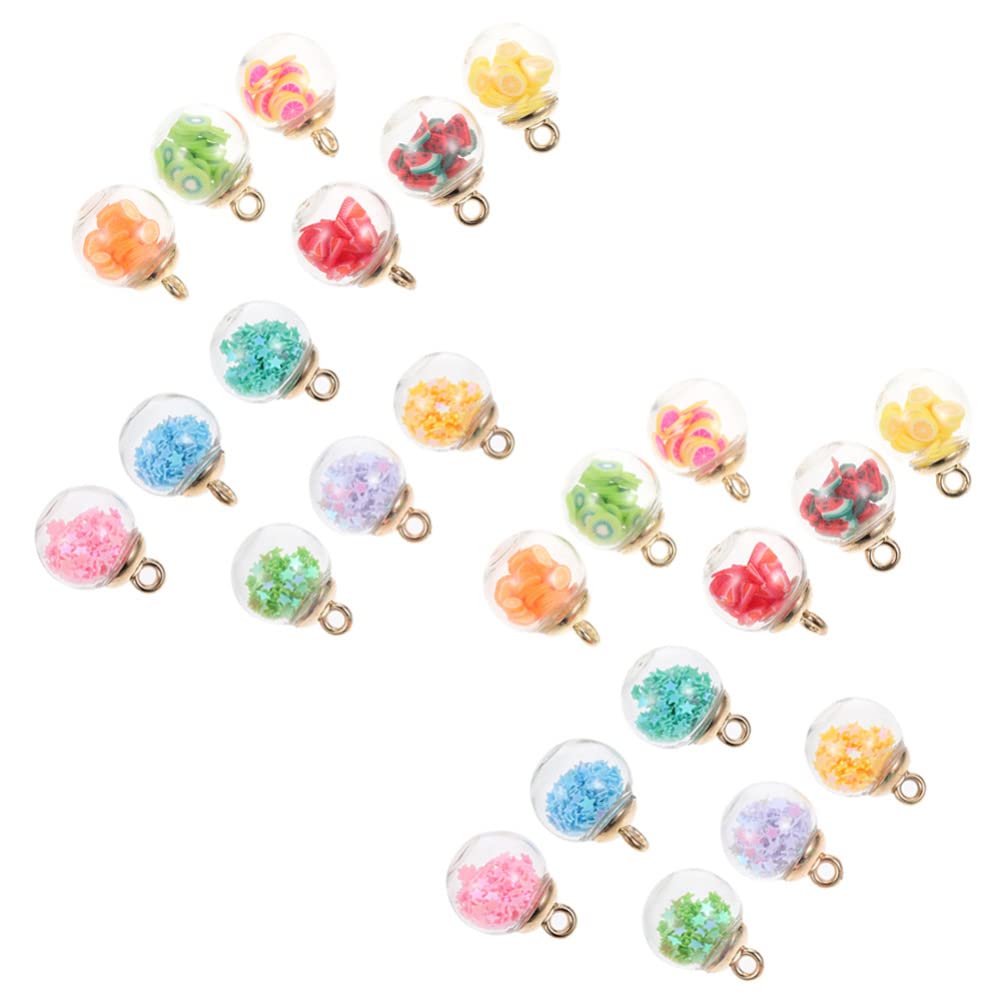 creazione di gioielli 30 pezzi colorati misti sfera di vetro con stella pietra sfera di vetro charms orecchini pendenti pendenti pendenti perline ciondolo collana bracciale orecchino fornitura di gioi