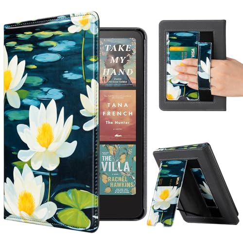 Image of CoBak Stand Case for 7 inch Kindle Paperwhite 12th Gen 2024 and Kindle Colorsoft with Hand Strap - Compatible with iPhone MagSafe, for Samsung /Belkin /Anker Wireless Charging Pads, Durable, Auto Sleep Wake