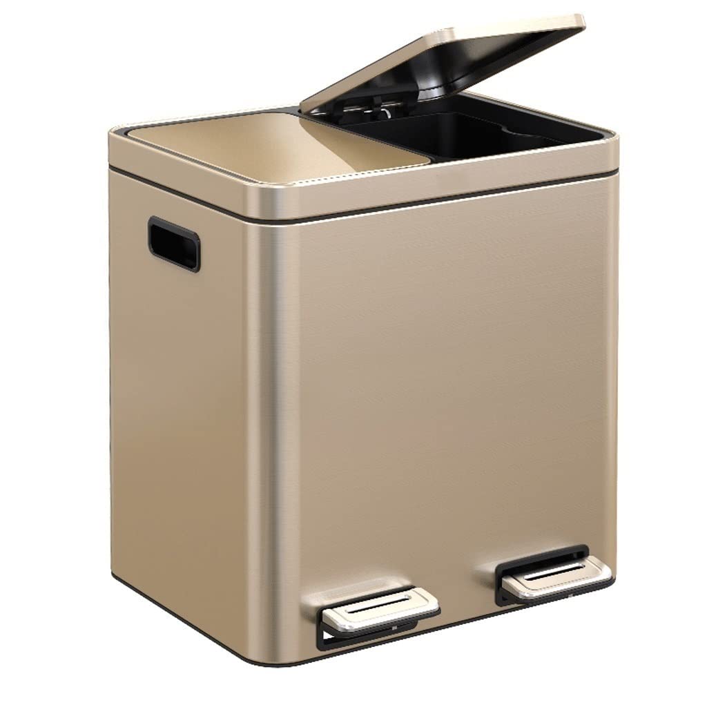 Poubelle de cuisine à pédale TUSUOD en acier inoxydable double couche