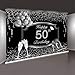 MTMETY 10x7Ft Silver 50th Birthday Photography Backdrop Silver Glitter Shiny High Heels Champagne Background Fifty Years Old Age Party Decoration Photo Ban HXME054