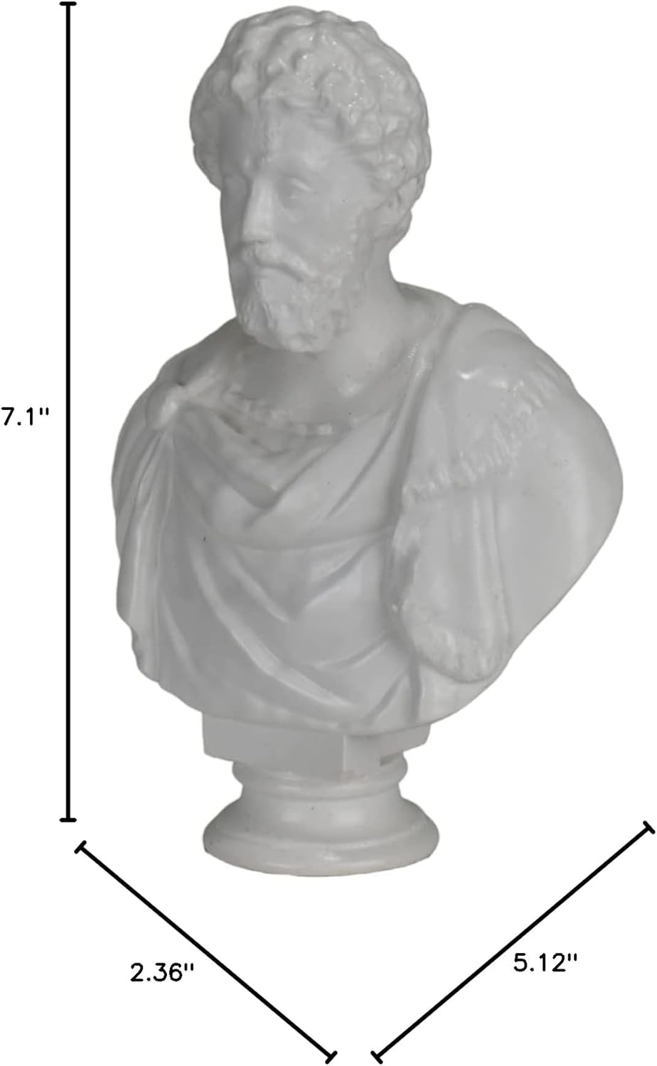 Marcus Aurelius Roman Emperor Stoic Philosopher Bust Head Portrait Sculpture White