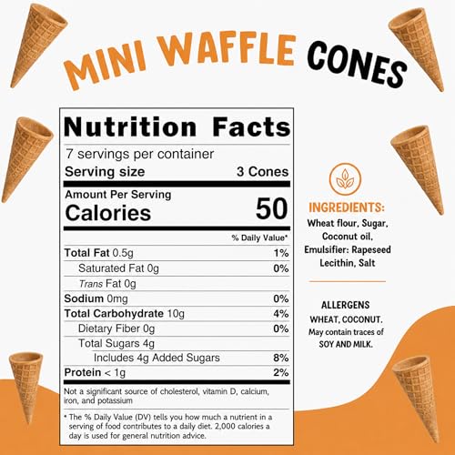 Image of Mini Ice Cream Cones, Mini Waffle Cones, Mini Sugar Cones for Cake Pops
