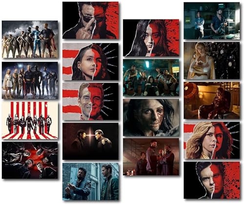 Image of ATEVON The Boys Wall Poster Set - Pack of 18 Unframed 6x4 Inch Wall Collage Prints for Web Series Fans, Stylish Home Room Decor for Bedroom, Dorm, Office, and Man Cave