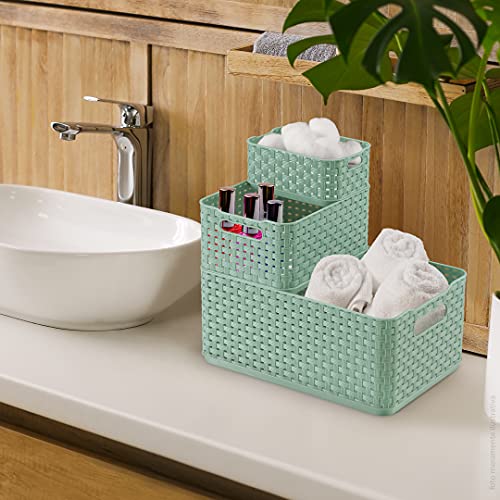 Arthi Rattan Caixa Organizadora, Verde (Menta), 1,74 L