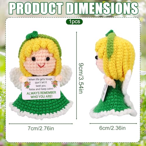 Muñeca Hada Positiva Tejida a Mano 9x7x6cm miniatura 2