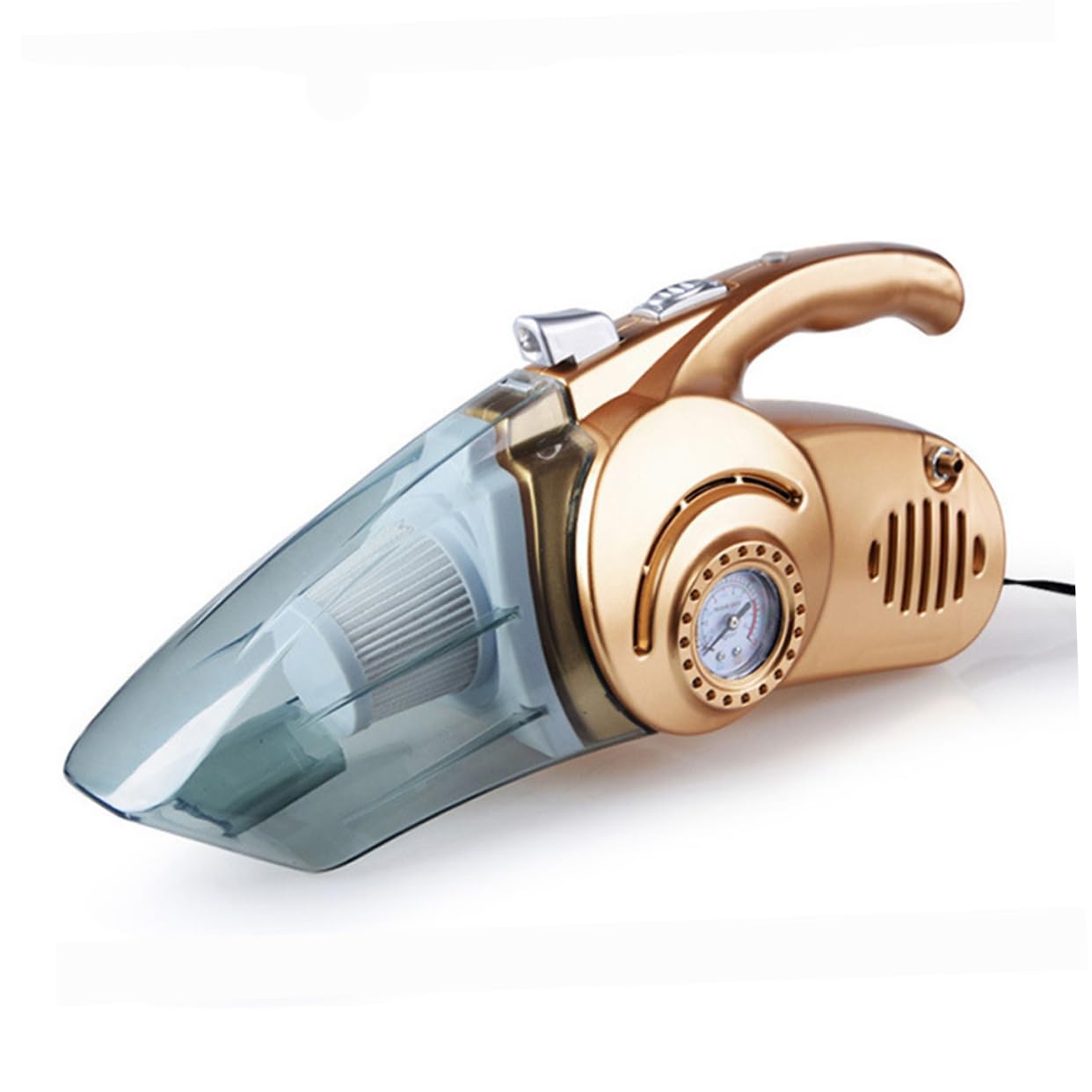 BUTIFULSIC 12v Portable Handheld Wet Dry Car Vacuum Cleaner with Light Compact Design for Efficient Cleaning of Ash Crumbs Hair for All Vehicles Gold Finish