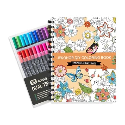 Malbuch für Erwachsene und Marker Set, Spiral gebundene Färbung Buch für Erwachsene Entspannung mit 36 Farben Marker, Angst Relief Geschenke mit 30 Mustern enthalten Mandala Tier Blumen