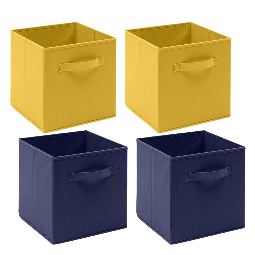 Homullel Foldable Storage Cube Boxes Set of 4, Storage Unit Box with Handle, Collapsible Storage Bins Organiser for Shelf Closet Organization — image 1
