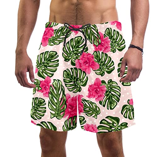 Short de Plage pour Hommes JDEZ Vert et Rouge Confort