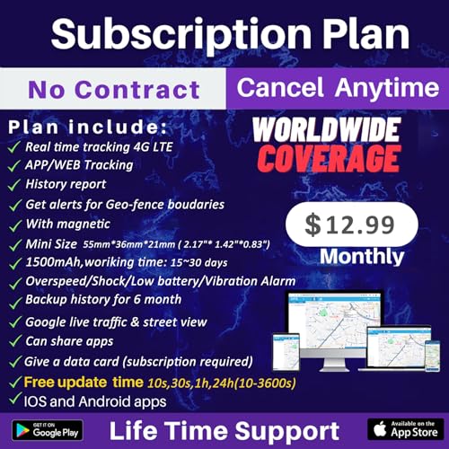 4G Mini GPS Tracker 30 Tage Standby Echtzeit Ortung & 6 Monate Historie Magnetisch Kleiner Tracker für Auto/Kinder/Gepäck, ohne SIM-Karte – Abonnement erforderlich