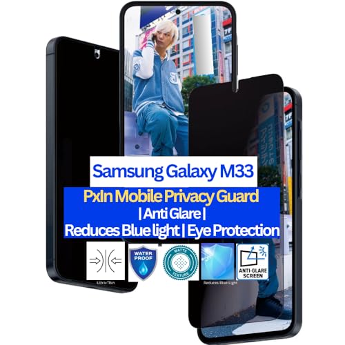 Image of Pxin Mobile Privacy Guard compatible with Samsung Galaxy M33| Mobile Privacy screen protector | Anti Glare | Anti Spy Protector | Reduces blue light | Self healing from scratches | Eye Protection
