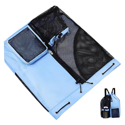 Happyyami Backpack Mesh Tote Bag for Swimmers Swim Bags for Women Waterproof Drawstring Bag for Swimming Gear