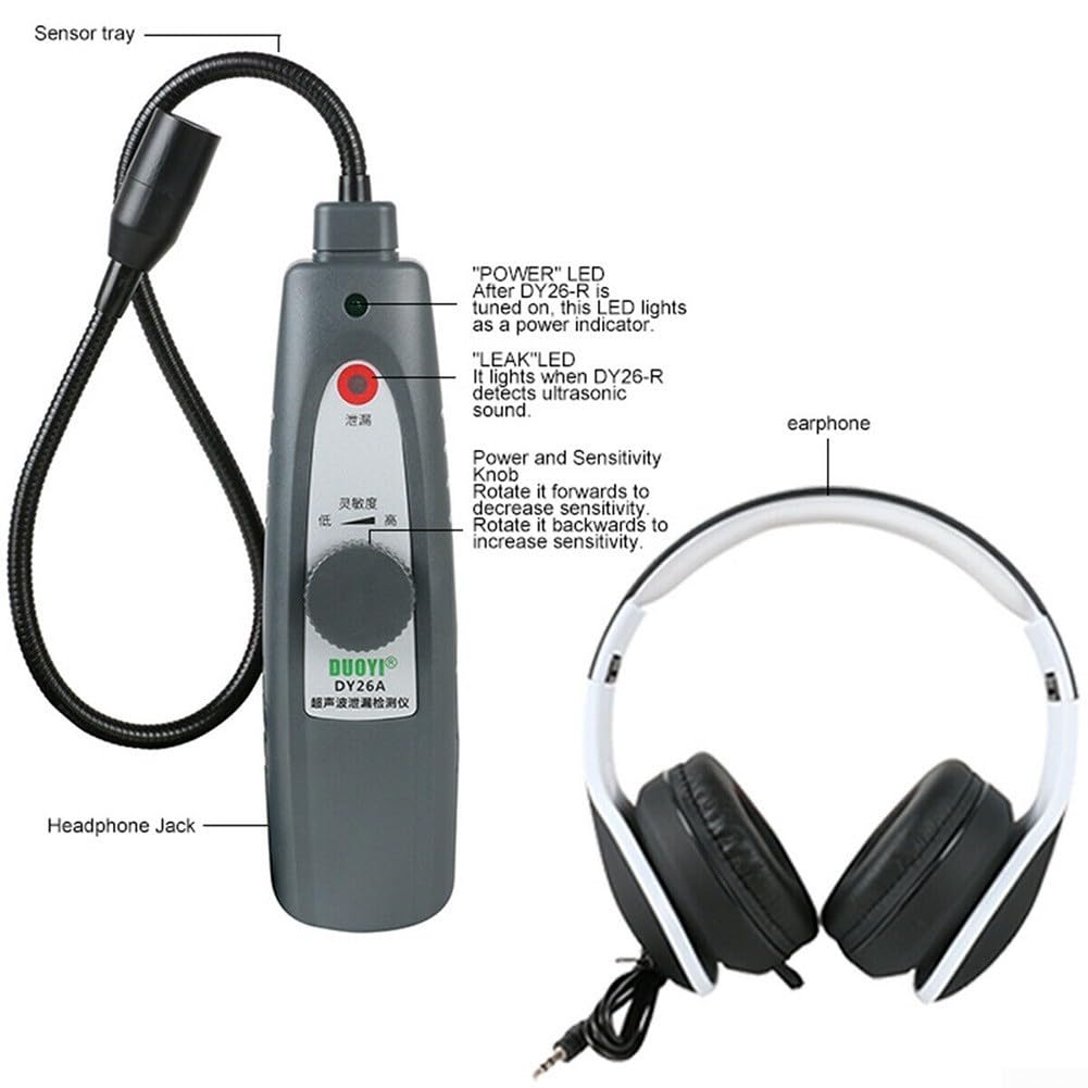 Detector de fugas de vacío ultrasónico para HVAC y automoción, detector de fugas, medidor de fugas de presión de aire, agua, gas, herramienta de diagnóstico de vacío