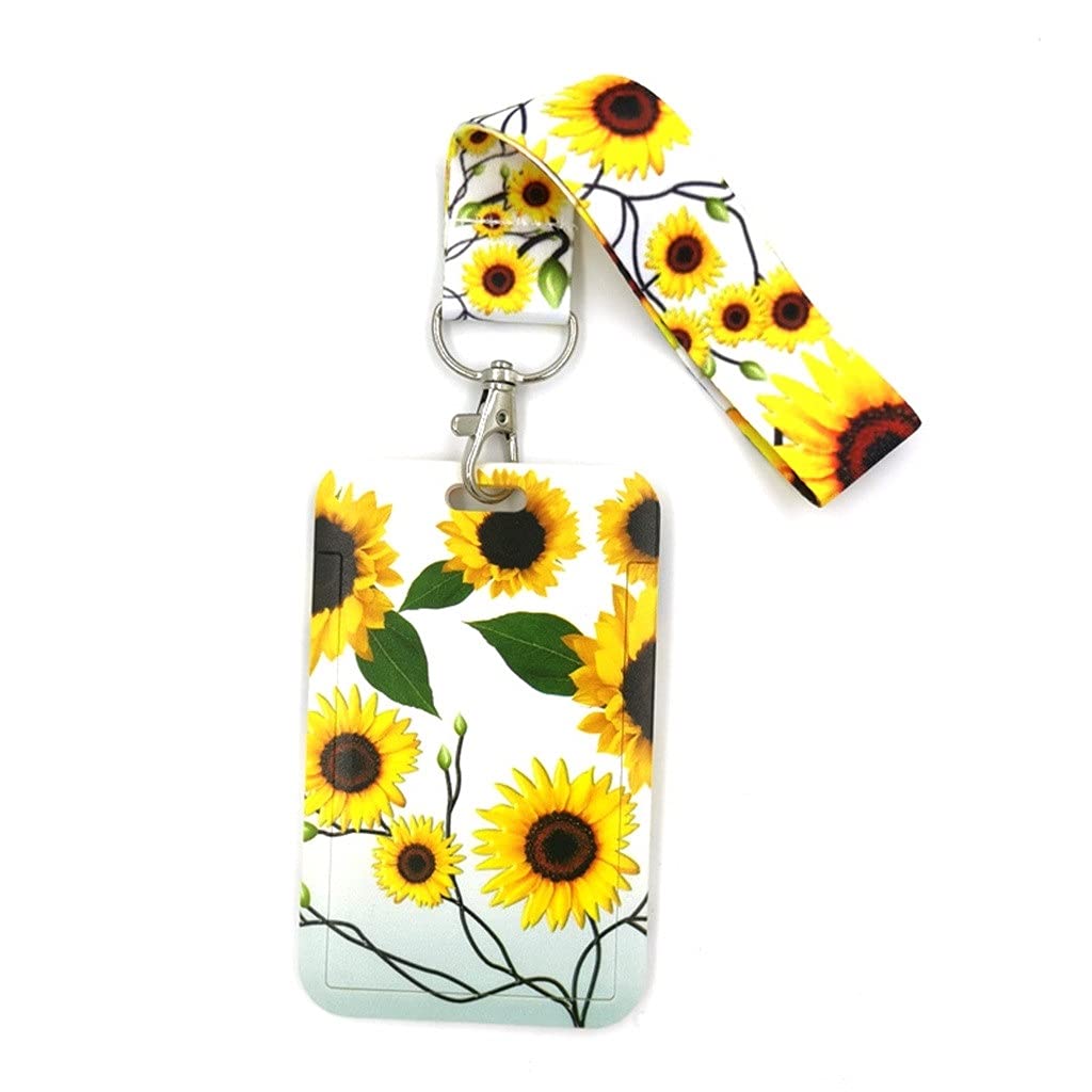 Słoneczniki Kwiaty Sztuka Smycz Uchwyt na identyfikator Smycze do kart identyfikacyjnych Lina do telefonu komórkowego/smycz na klucze Paski na szyję Brelok (żółty 2,5 cm * 45 cm)
