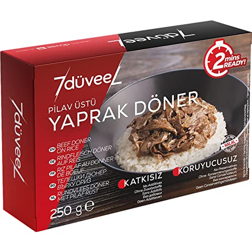 7düveeL RINDFLEISCH DÖNER AUF REIS - BEEF DONER ON RICE - TURKISH STYLE - PİLAV ÜSTÜ DANA YAPRAK DÖNER (250G) / Türkische Gourmet Fertiggerichte - Ohne Zusatzstoffe - Ohne Konservierungsstoffe Cover