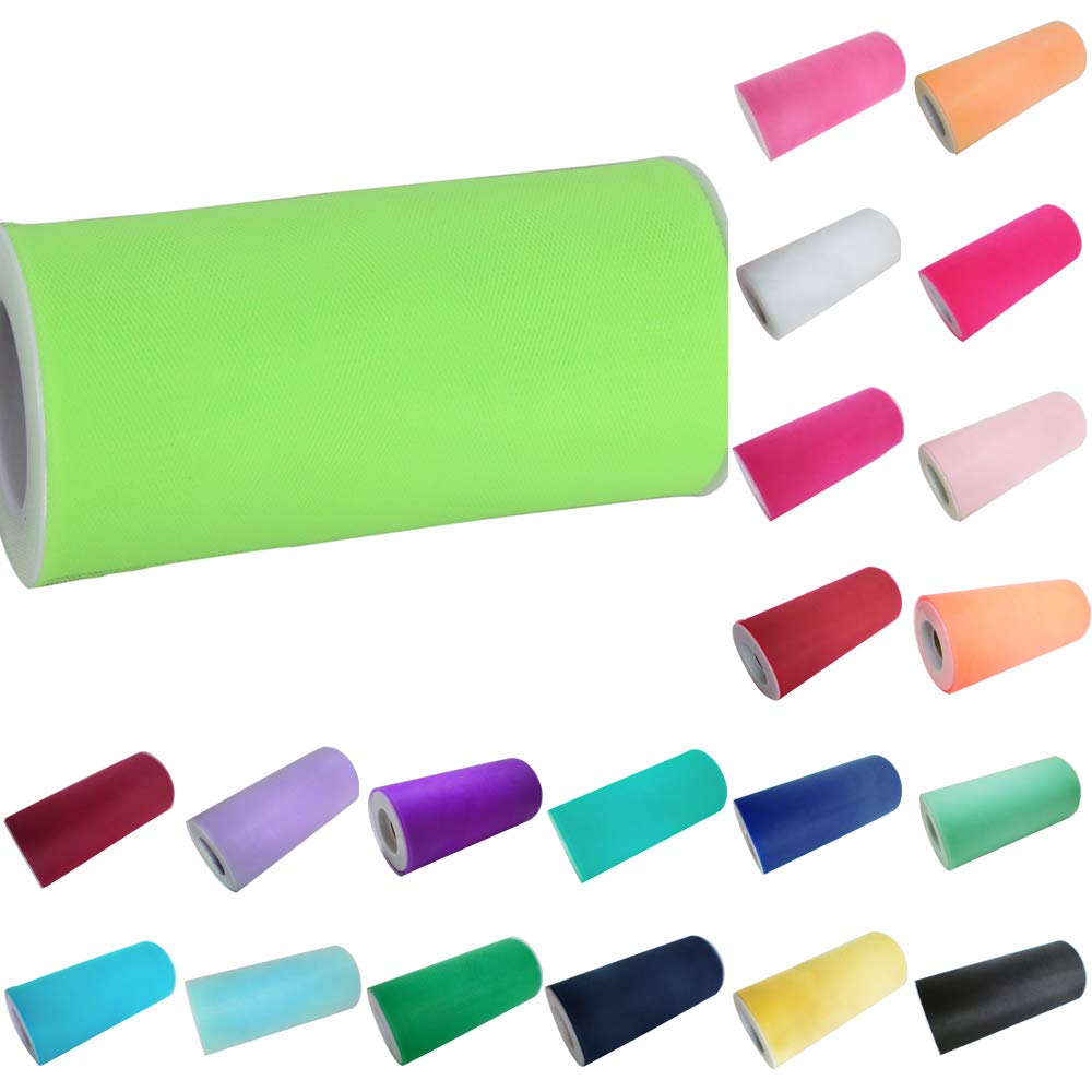 Time to Sparkle 6inch*25yards Tutu Tulle Roll, Tulle Spool Wraping Crafts Bow Skirt Wedding Party Birthday (Neon Yellow) — image 1