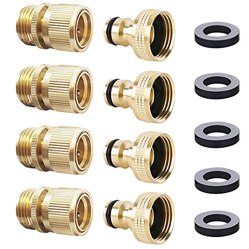 HQMPC Male Garden Hose Quick Connect Solid Brass Quick Connector Garden Hose Fitting