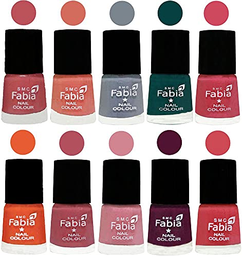 Image of ALL IN ONE (PACK OF 10), Long Lasting Glossy Nail Polish, 6 ml Each, All Vibrant Colours,02012