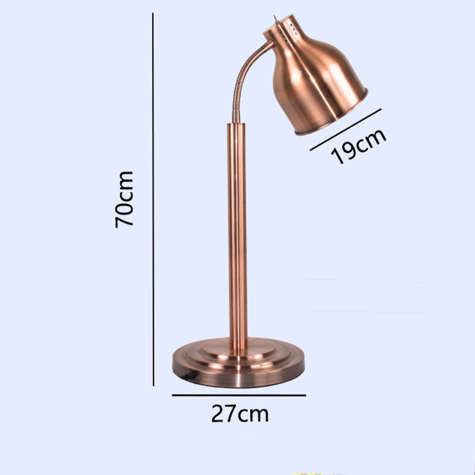 Lampada Termica per Alimenti a Testa Singola Lampada Isolante per Alimenti Commerciale Buffet BBQ Forniture per ristoranti Servizio di Catering Lampada Termica (Argento) (Argento)