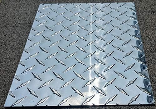 Diamond Tread Plate Aluminum .045 24" x 48" 3003 18 Gauge Chrome Polish