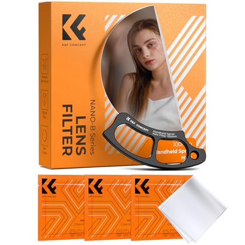 K&F CONCEPT Nano-Bacis 100mm Nano-Bacis Filtro Spirale Halo Filtro Manuale Effetto,Filtro Effetti Speciali a Prism in Vetro Ottico con 3pcs Panno di Pulizia