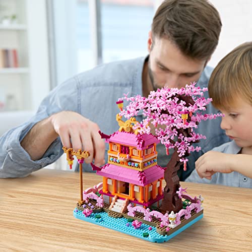 Kadablk Architecture Dream Flower Building Block,Japan Sakura Tree House Construction Set,1810PCS for Adults & Kids… - Image 3