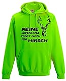  Coole-Fun-T-Shirts Meine Lederhose trägt noch der Hirsch - Oktoberfest NEON Sweatshirt, Neongreen Gr.L