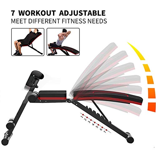 HOLATO Adjustable Weight Bench for Full Body Workout ,Foldable Workout Bench Home Gym Weightlifting and Strength Training,Multi-Purpose Sit up Bench Portable Exercise Bench