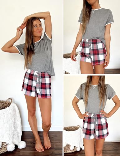 Image of Ekouaer Women Pajama Set Casual Short Set