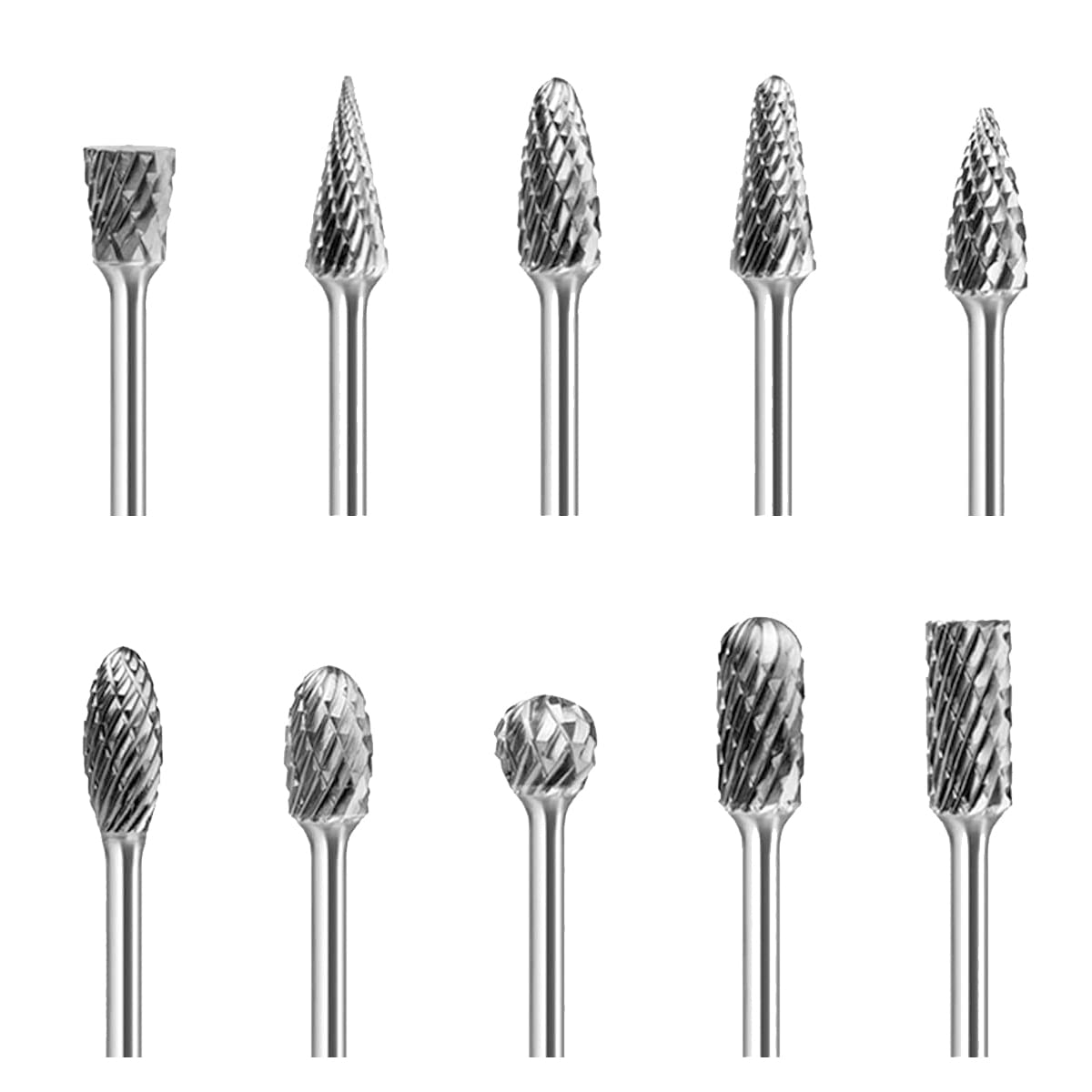 EDIONS 10 PCS Double Cut Carbide Rotary Burr Set - Image 2