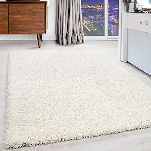 Carpettex Hochflor Teppich Wohnzimmer Shaggy Flokati Teppich Modern Einfarbig Kleiner 60 x 110 cm...