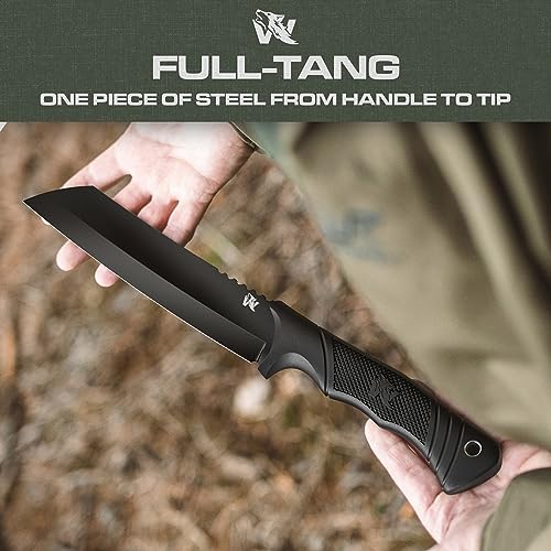 Image of ODENWOLF W Machete - Survival Machete Full Tang with Sheath - Strong D2 Steel Knife Machete for Cutting Trees, for Yard Work, and for Bushcrafting and Big Tactical Knife with TPE-Handle