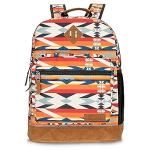 Wrangler Yellowstone Sturdy Backpack for Travel Classic Logo Water Resistant Casual Daypack for Travel with Padded Laptop Notebook Sleeve (Wild West)