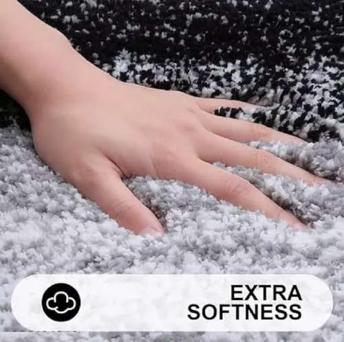 Image of Namchi Microfiber Bathroom Mat Anti Skid-Highly Absorbent Super Soft Door Mats for Home Kitchen Living Room-2000 GSM Floor Mat Black-Grey 40x60