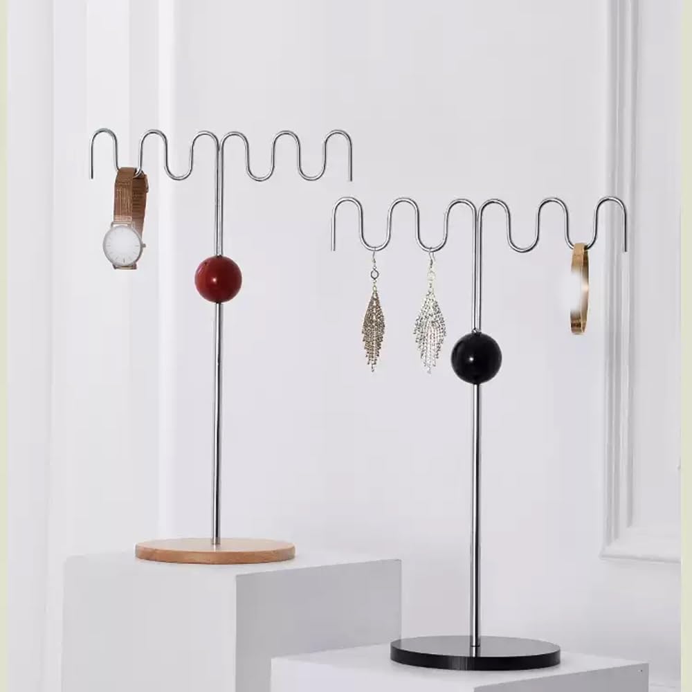 Uchwyt na biżuterię Vintage metalowy organizer na biżuterię stojak kolczyki | Naszyjnik do toaletki