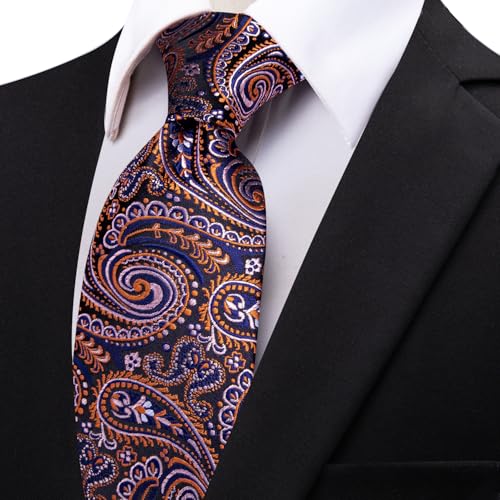 Image of YourTies Paisley Men's Necktie Woven Silk Floral Ties for Men Designer Formal Business Party Wedding
