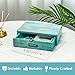 Turquoise Single Drawer Unit - European Country Style Desk Organizer Box - 9.7x7x2.6 Teal Wooden Stackable Drawer - Countertop Organizer Drawer w/Label Holder - Single Monitor Shelf
