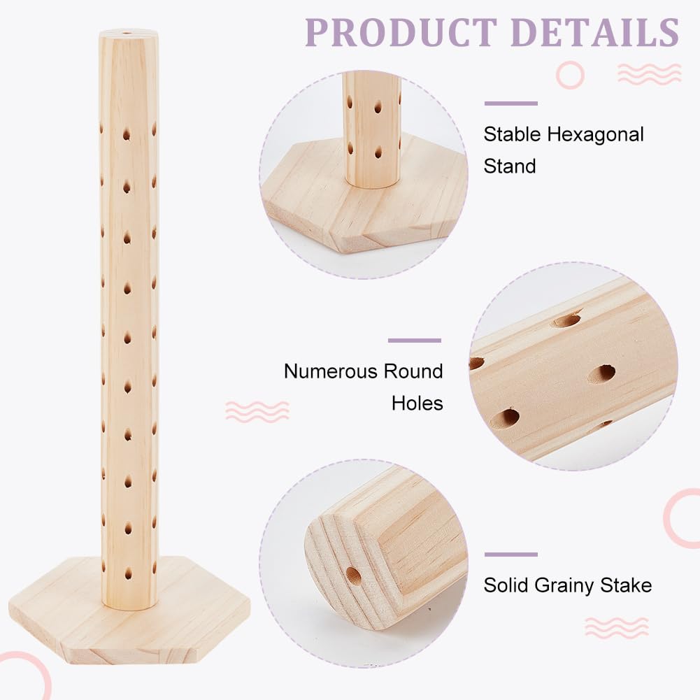 AHANDMAKER Soporte de madera para tartas con 60 agujeros, para decoración de piruletas, para panadería, pastelería, bodas, fiestas de cumpleaños, Navidad, caramelos