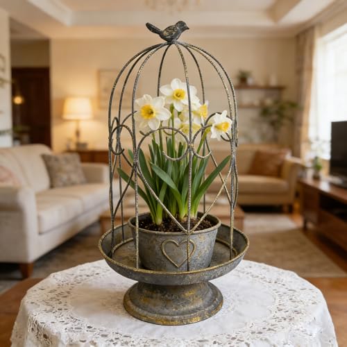 Zorvynelle Rustic Metal Planter Holder Vintage...